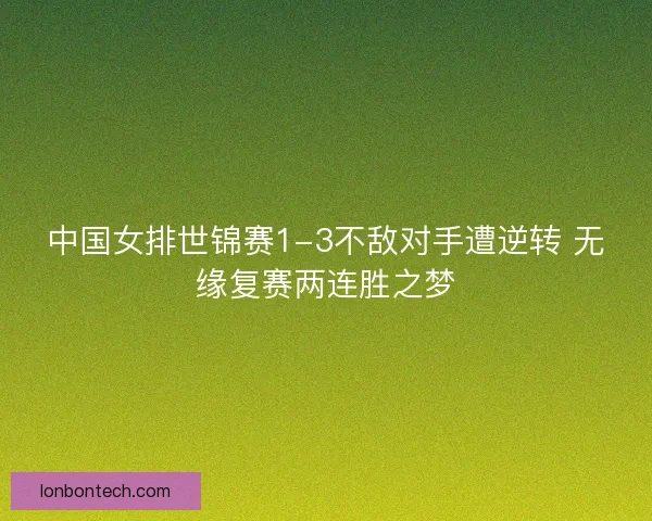 中国女排世锦赛1-3不敌对手遭逆转 无缘复赛两连胜之梦